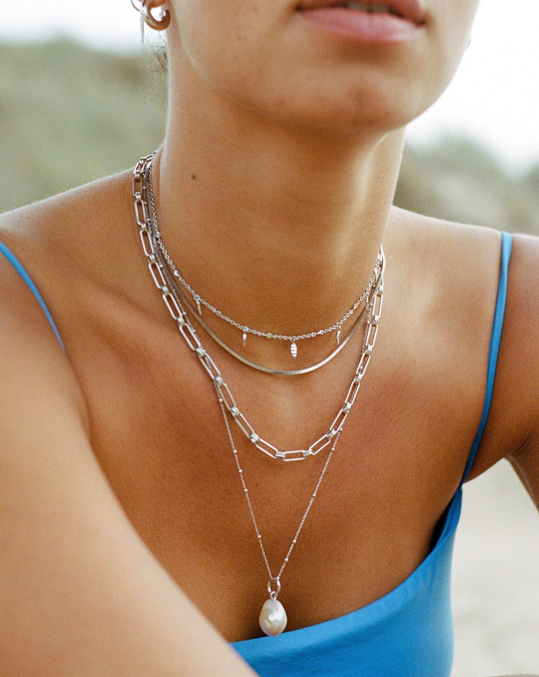 Baroque Pearl Chain Necklace