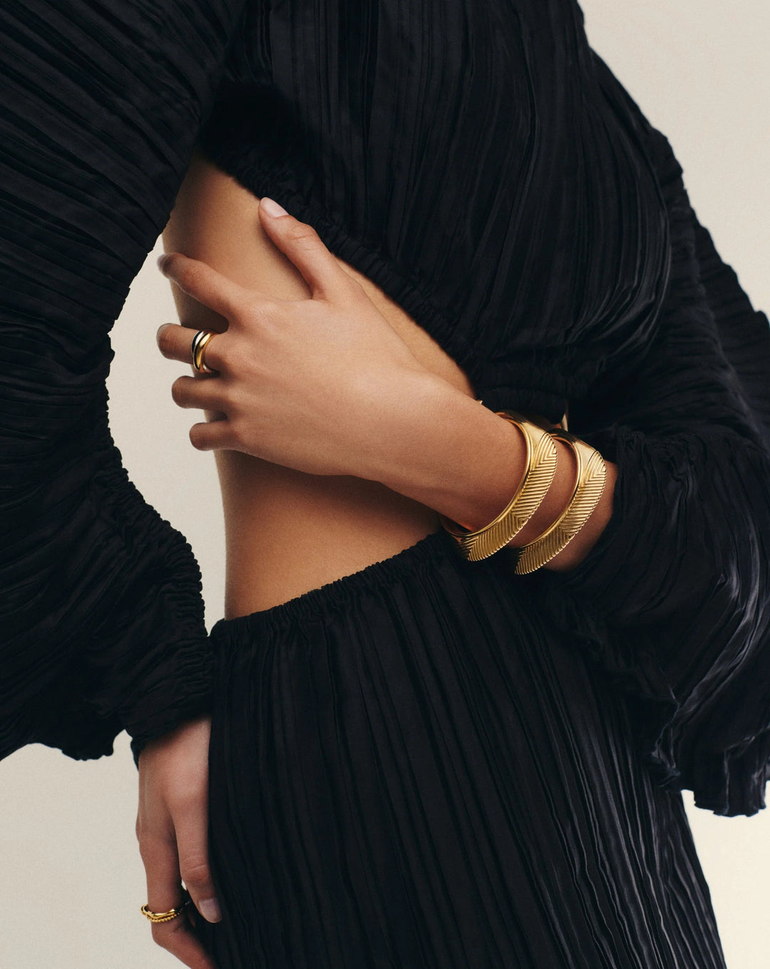 Hera Dome Ridge Statement Cuff Bracelet