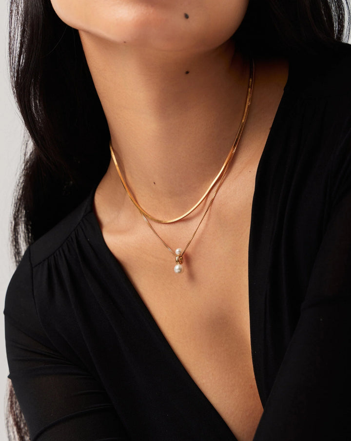 Pearl Ridge Pendant Chain Necklace