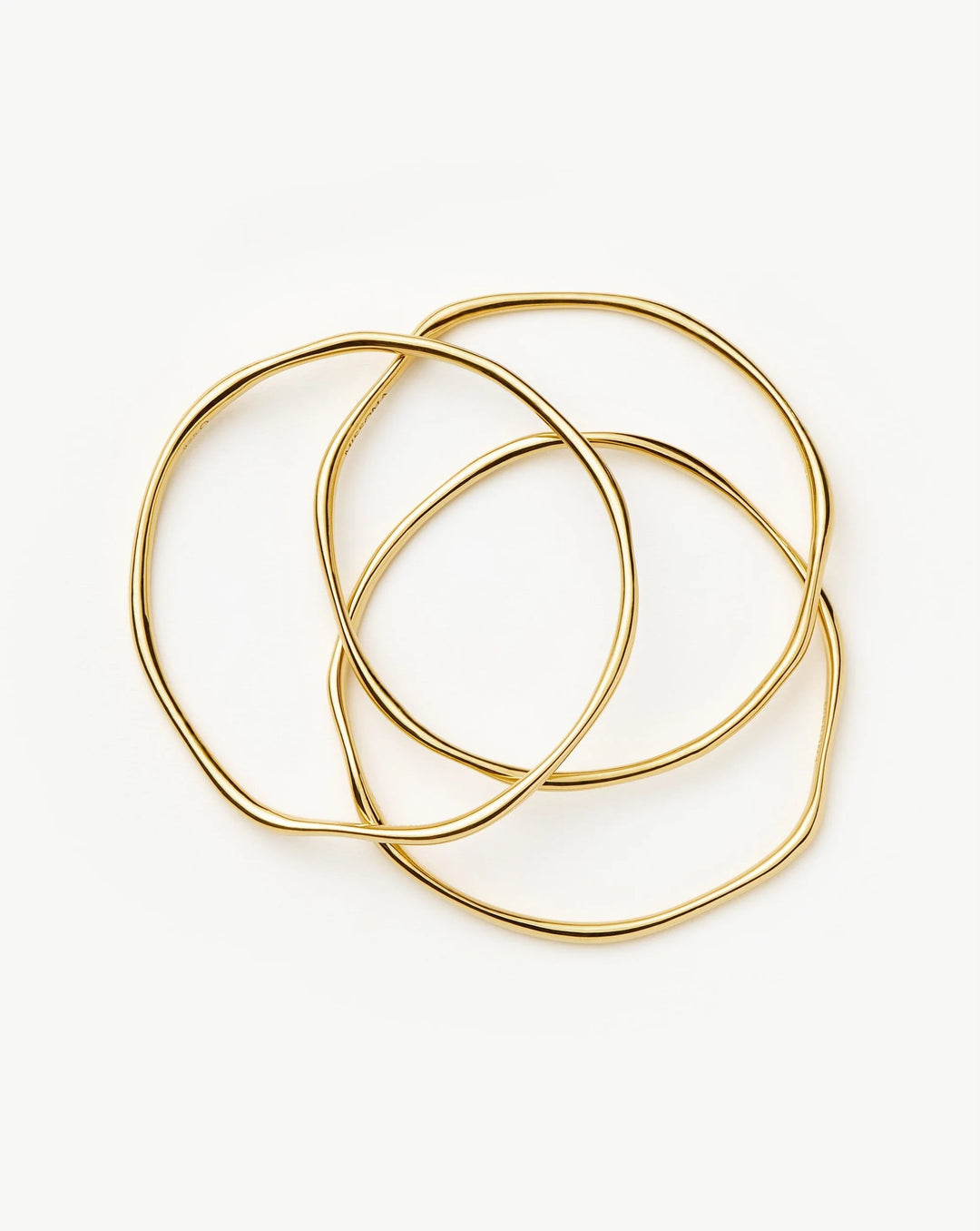 Trio Molten Ripple Bangle Bracelet Set