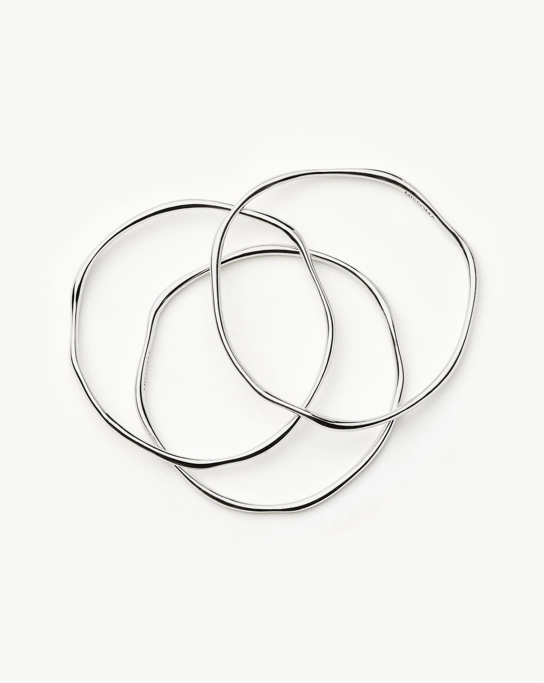 Trio Molten Ripple Bangle Bracelet Set